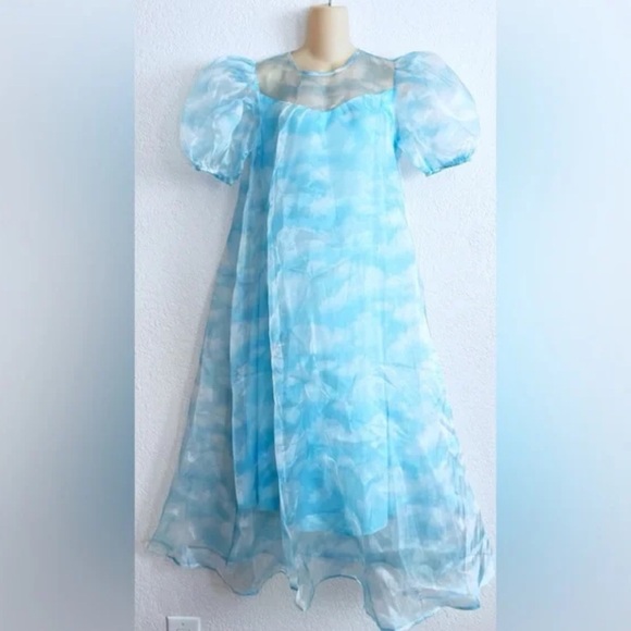 Dressed in LALA - Elegant Blue Chiffon Dress - Picture 2 of 2